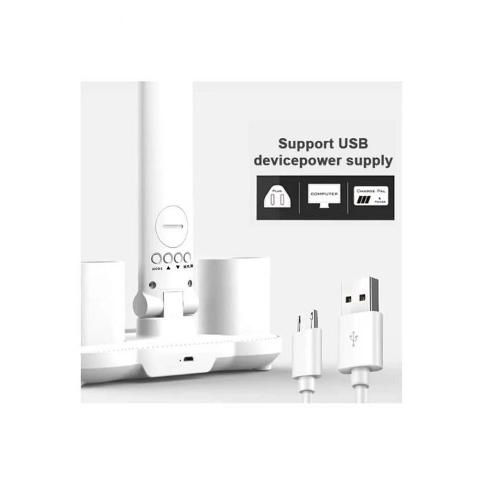 BFS Led Dokunmatik Katlanabilir Masa Lambası Takvim Sıcaklık Saat Şarjlı Masa Lambası