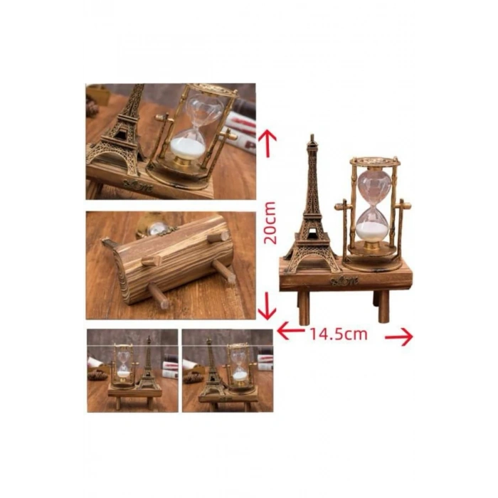 BFS Masa Biblosu Dekoratif Süs Kum Saati Eyfel Kulesi Hediyelik Kum Saati