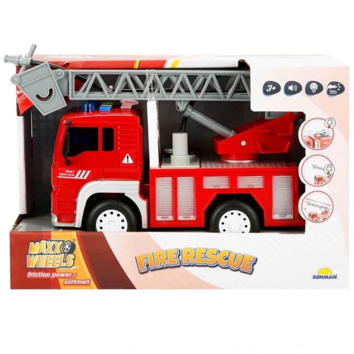 BFS Maxx Wheels Sesli ve Işıklı Su Fışkırtan İtfaiye Aracı 20 cm.