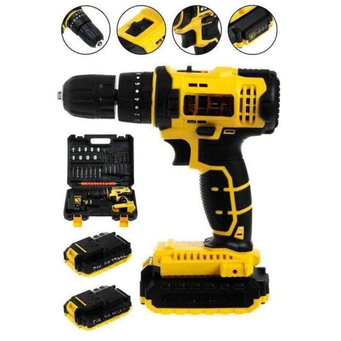 BFS Metal Şanzıman Çift Akülü Bakır Sargı 24 Parça Led Aydınlatmalı Matkap Seti