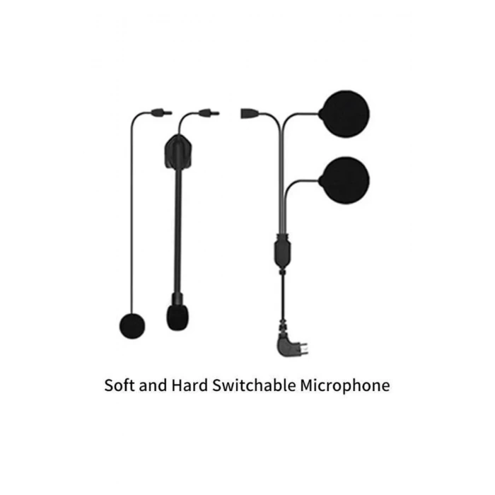 BFS Mikrofonlu Motosiklet Kaskı Kulaklığı Tam/yarım Yüz Kaskları İçin 2’si 1 Arada Kulaklık Seti