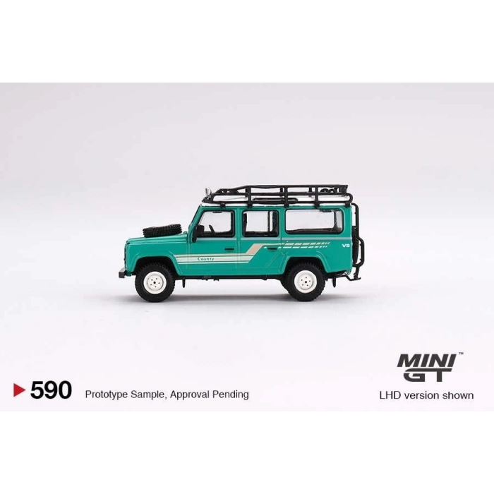 BFS   Mini GT 1/64 Land Rover Defender 110 1985 County Station Wagon Trident Green