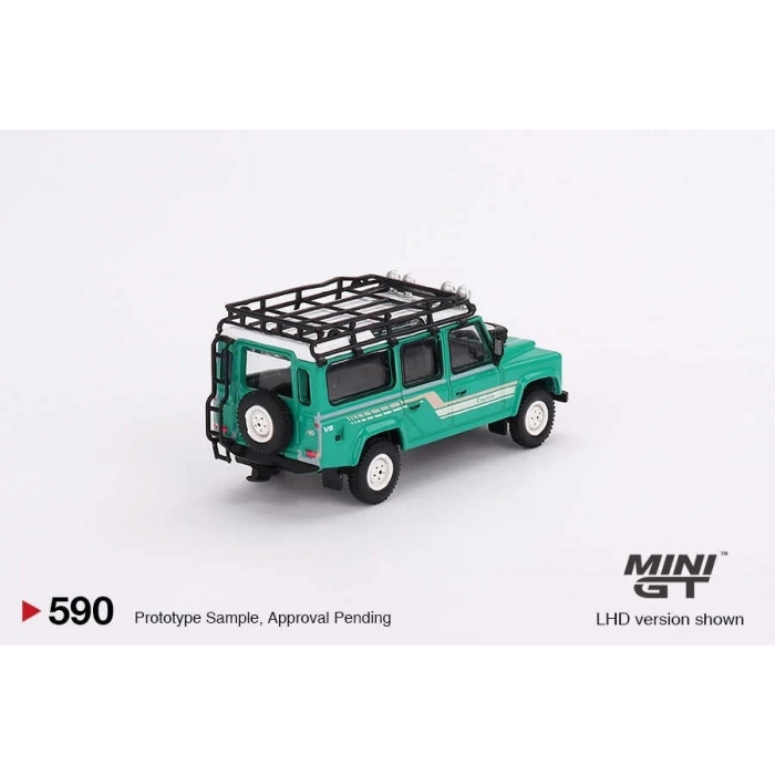 BFS   Mini GT 1/64 Land Rover Defender 110 1985 County Station Wagon Trident Green