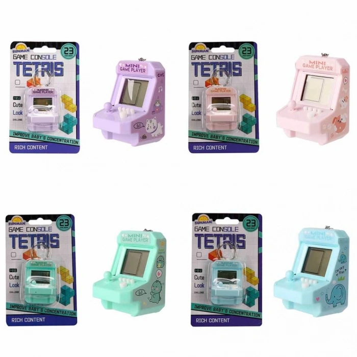 BFS  Mini Oyun Konsolu 23 Oyun Modlu Tetris Anahtarlık