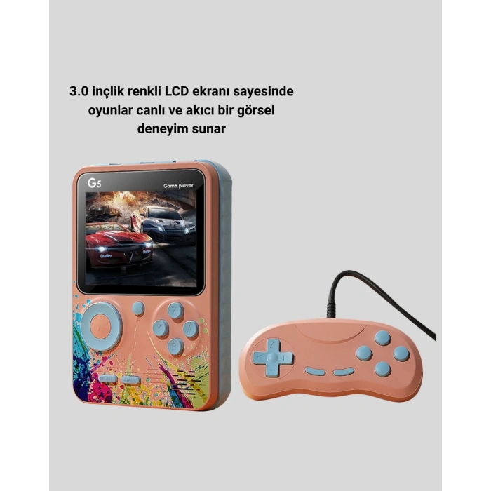 BFS Mini Retro Oyun Konsolu 500 Oyunlu 3.0 İnç Ekran ve Şarjlı Batarya