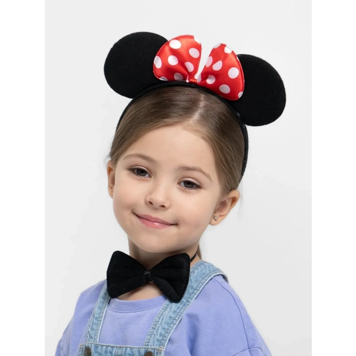 BFS Minnie Mouse Kostüm Seti Taç Kuyruk Papyon Gösteri Seti