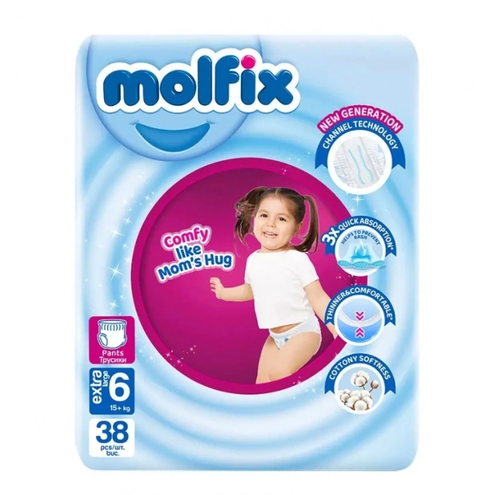 BFS  Molfix Külot Bez Jumbo Paket 6 Beden 15+ Kg 38 Adet
