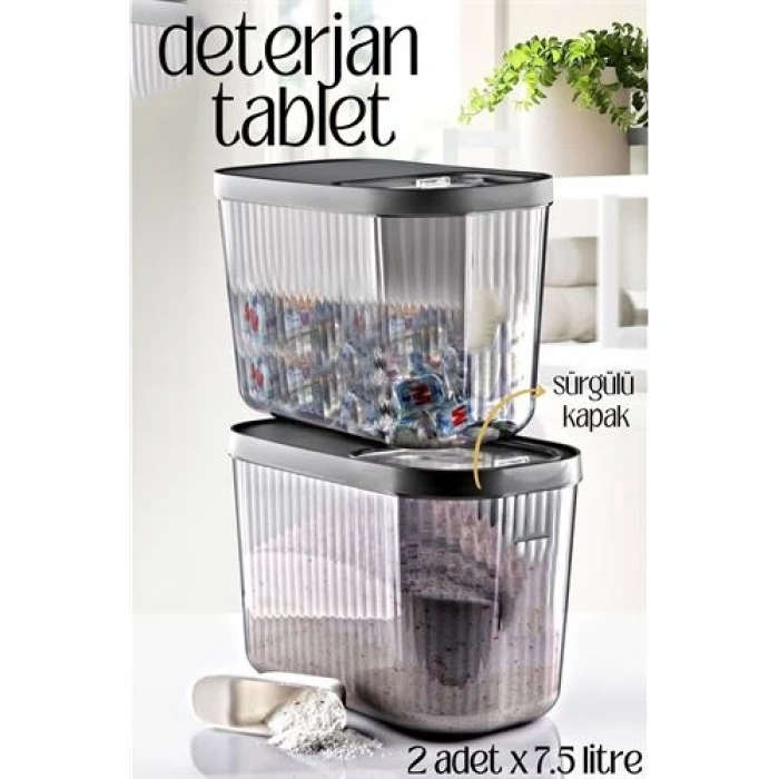 BFS  MultiBox Deterjan Tablet Kutusu Sürgülü Kapak 7.5 Litre 2 ADET