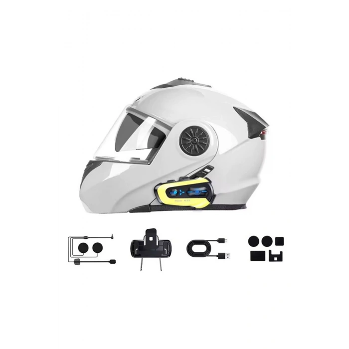 BFS N3x Rgb Işıklı Intercom 3 Kişi Bağlantılı 1000mah Motosiklet Bluetooth Kulaklık Seti