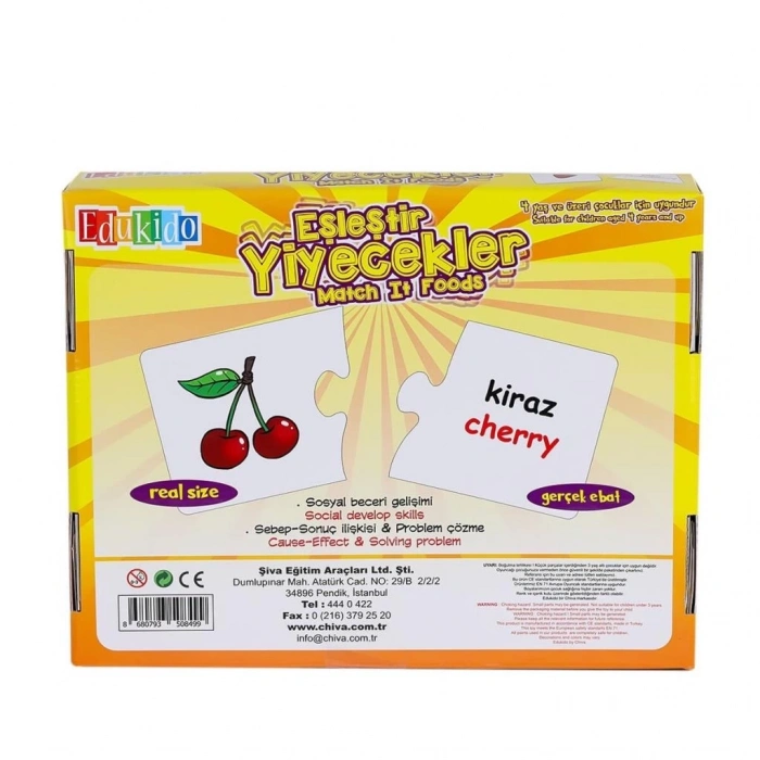 Mey İthalat® EDU-1002 Eşleştir Yiyecekler -Chiva
