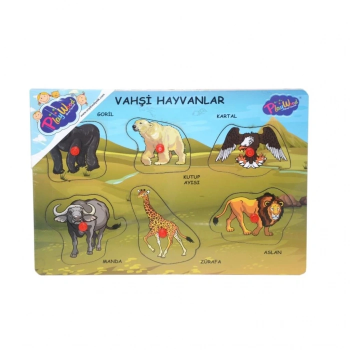 BFS Nessiworld ONY-328 329 Onyıl, Ahşap Tutmalı Vahşi Hayvanlar