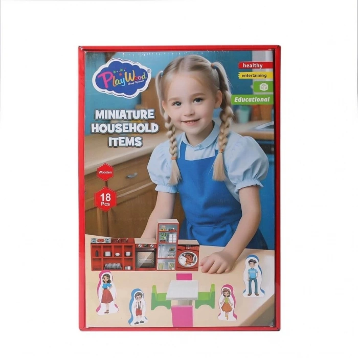 BFS   ONY-407 Ahşap Minyatür Ev Eşyaları -Onyıl Oyuncak