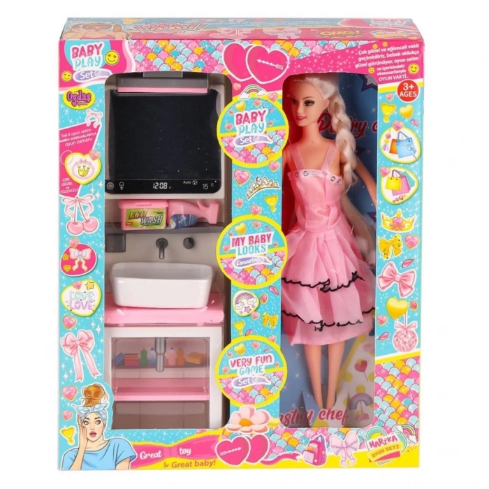 BFS   OYD-02390 Bebek ve Aynalı Lavabo Oyun Seti -Oydaş Oyuncak