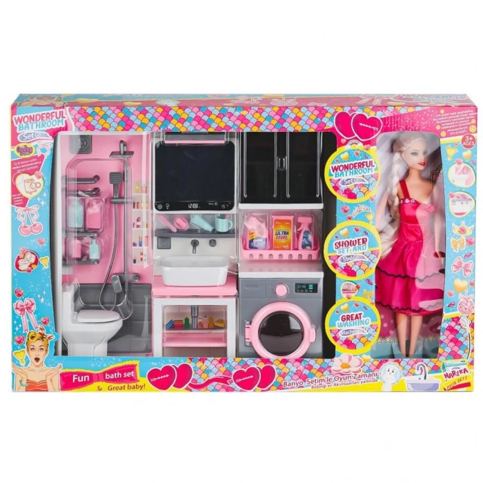 BFS   OYD-02393 Bebek ile Banyo Seti Oyun Zamanı -Oydaş Oyuncak