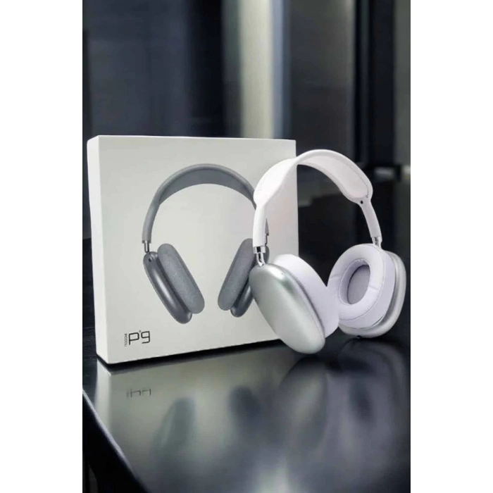 BFS P9 Air Max Kablosuz 5.0 Mikrofonlu Bluetooth Kulaklık Beyaz Yüksek Ses Kaliteli
