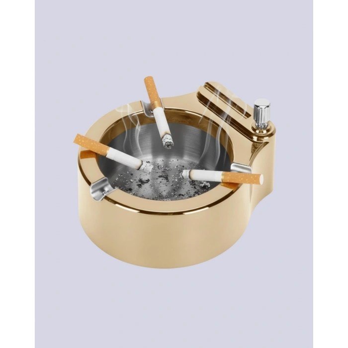 Mey İthalat® Paslanmaz Çelik Küllük Çakmaklı Masa Üstü Kullanım