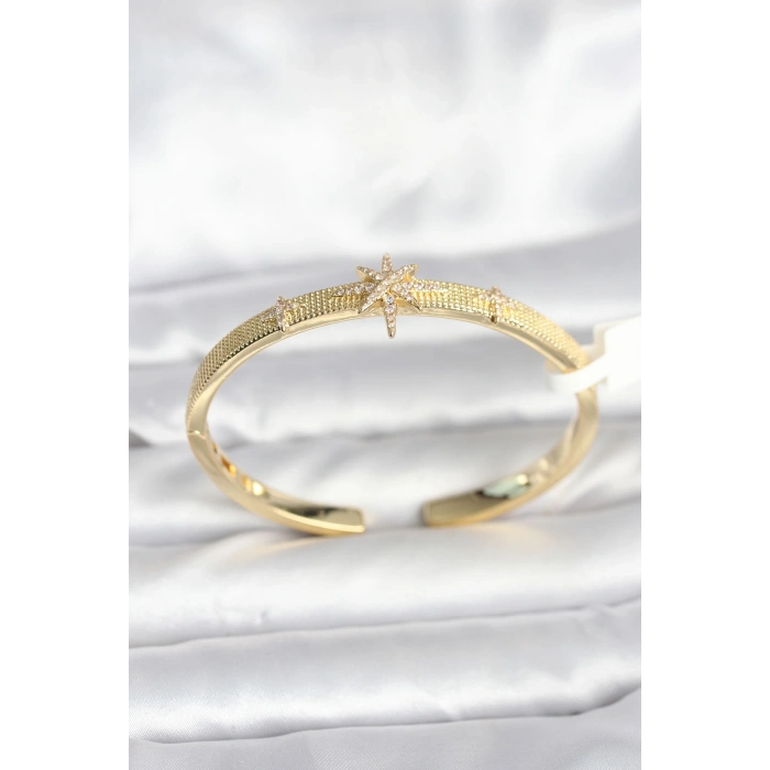 BFS Pirinç Gold Renk Kutup Yıldızı Model Kadın Kelepçe Bileklik