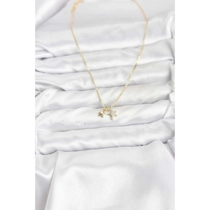 BFS Pirinç Gold Renk Yıldız Minimal Kadın Kolye