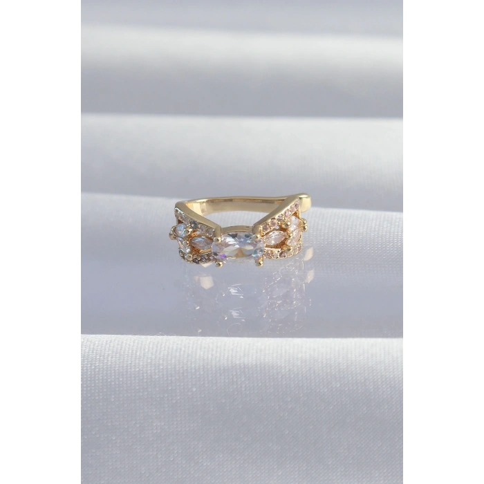 BFS Pirinç Gold Renk Zirkon Taş Kaplama Earcuff Küpe