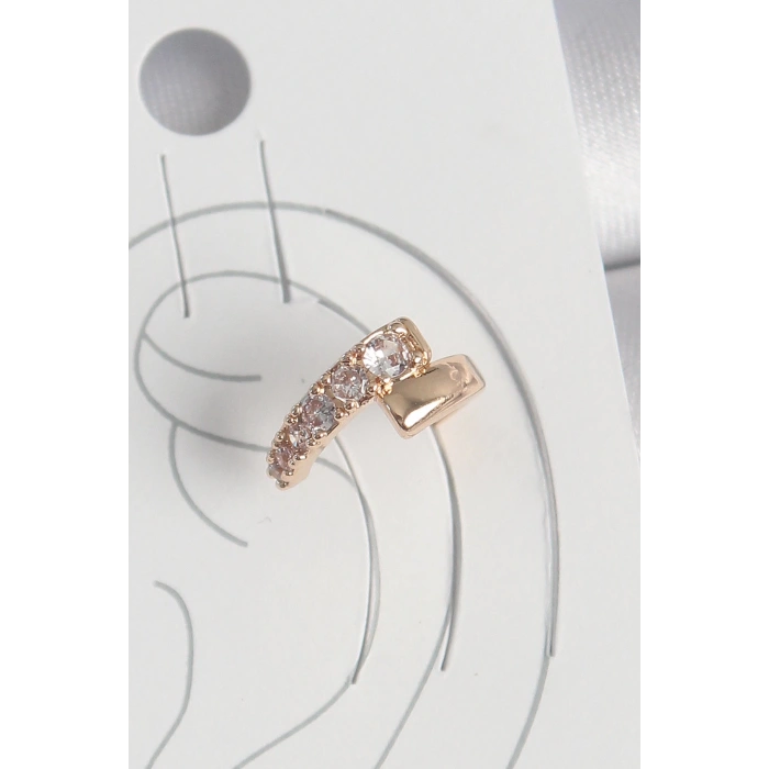 BFS Pirinç Gold Renk Zirkon Taşlı Kadın Kıkırdak Küpe