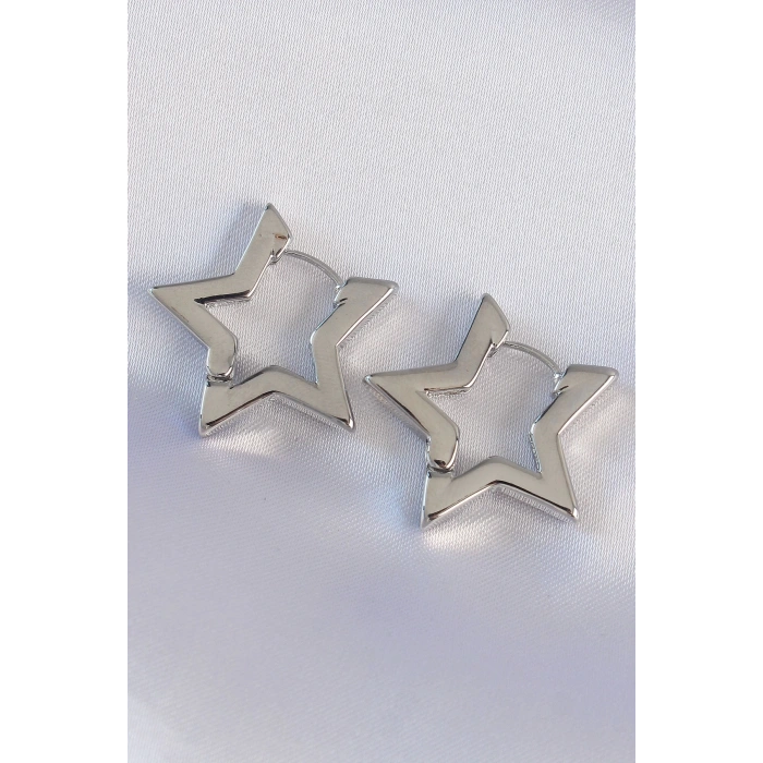 BFS Pirinç Gümüş Renk Yıldız Küpe