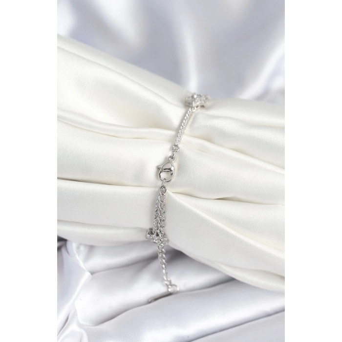 BFS Pirinç Gümüş Renk Yıldız Model Kadın Bileklik