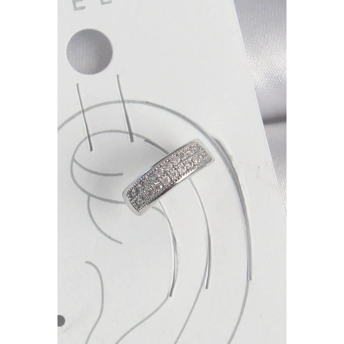 BFS Pirinç Gümüş Renk Zirkon Taşlı Kıkırdak Model Kadın Küpe