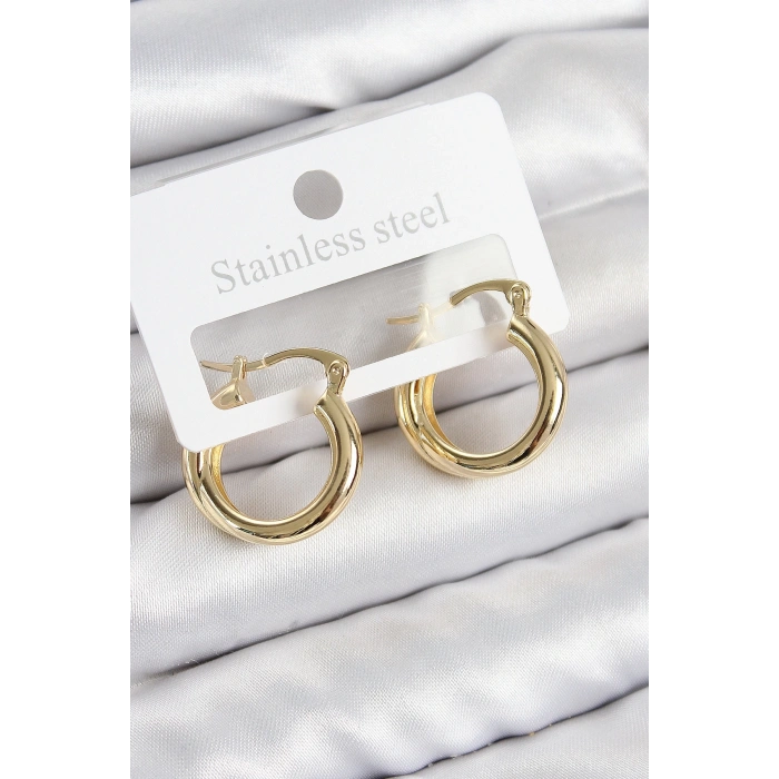 BFS Pirinç Halka Model Gold Renk Kadın Küpe