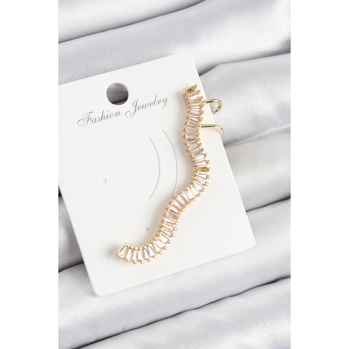 BFS Pirinç Su Yolu Model Gold Renk Sağ Kıkırdak Küpe