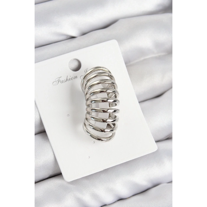 BFS Pirinç Yay Model Gümüş Renk Sağ Kıkırdak Küpe