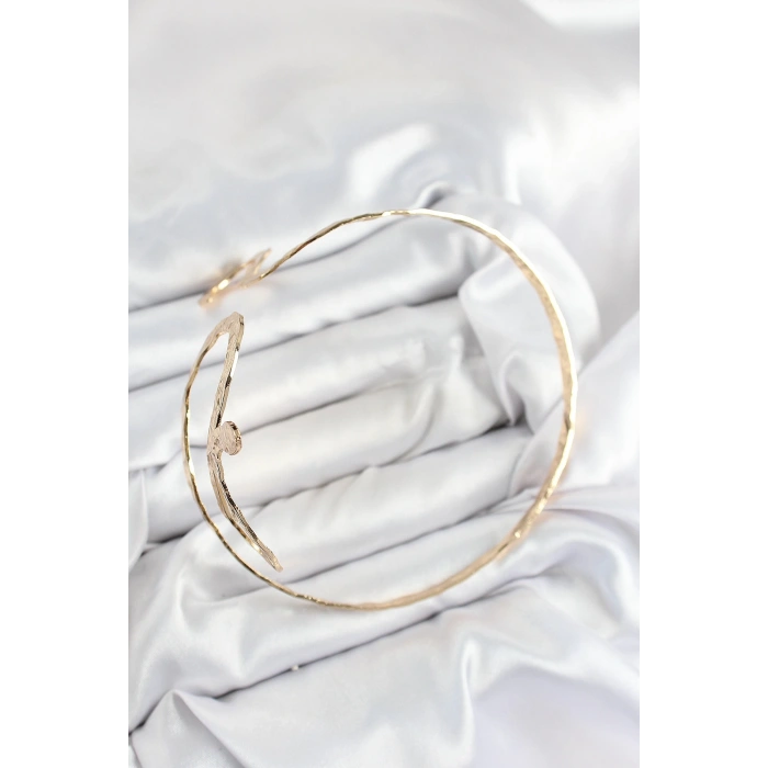 BFS Pirinç Yılan Model Gold Renk Kadın Pazu Bileklik