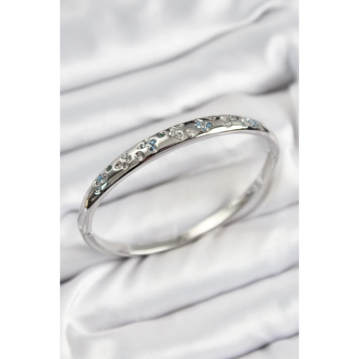 BFS Pirinç Zirkon Taşlı Kelebek Model Gümüş Renk Kadın Kelepçe