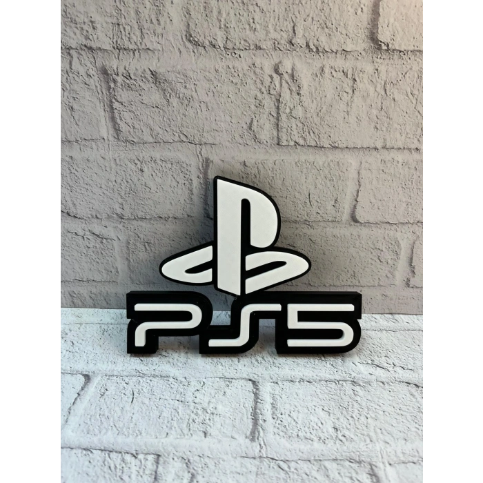 BFS PlayStation 5 Logo Duvar Dekoru Minimal Tasarım 16×12 cm