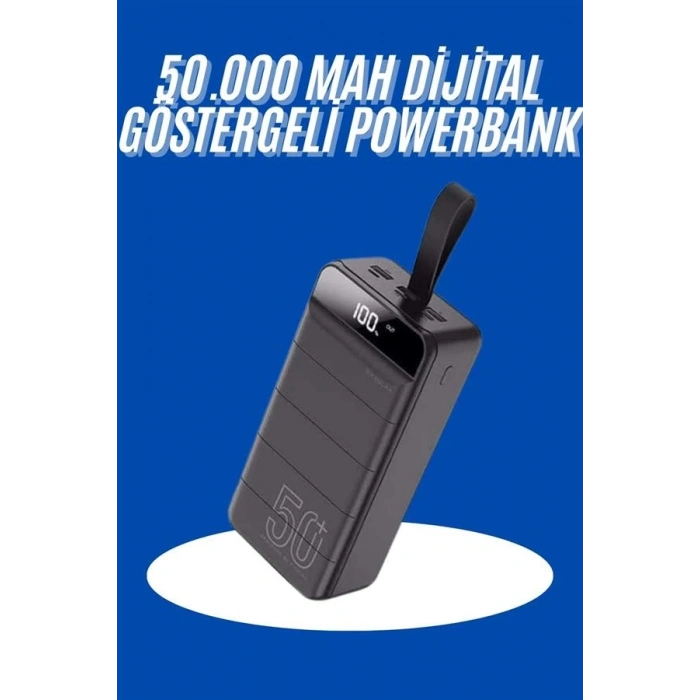 BFS Powerbank 50.000 Mah Dijital Göstergeli Taşınabilir 4 Portlu Hızlı Powerbank