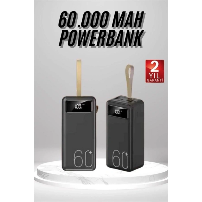 BFS Powerbank 60.000 Mah Taşınabilir Şarj Hızlı El Fenerli Dijital Göstergeli