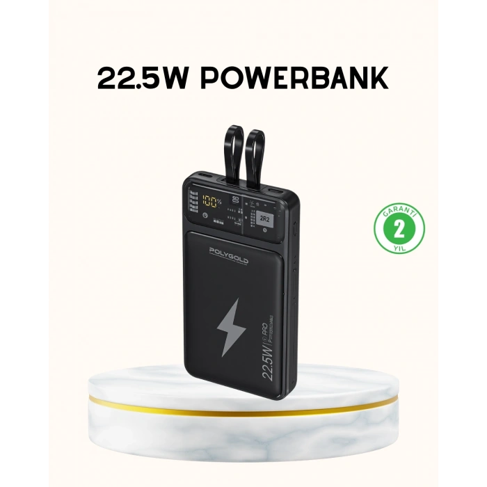 BFS Powerbank Hızlı Şarj 10000 mAh Dahili Kablo