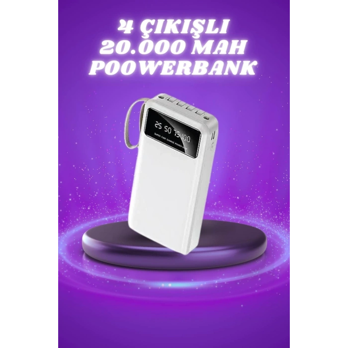 BFS Powerbank Şarj Cihazı 4 Çıkışlı 20.000 MAH Powerbank Taşınabilir Çoklu Giriş