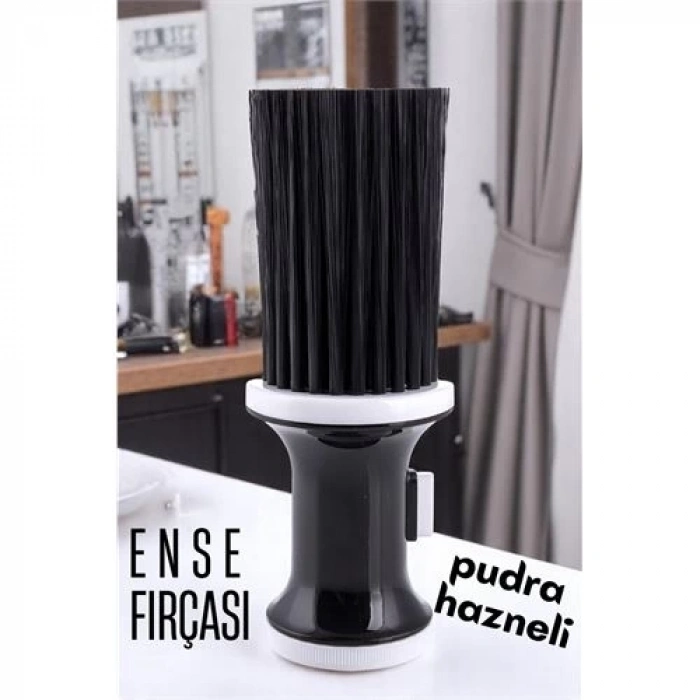 BFS  Pudra Hazneli Ense Fırçası Saç Temizleme Fırçası - Berber Temizlik Fırçası- Kuaför Berber Malzemesi