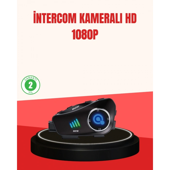 BFS Q28 Kameralı Motosiklet Kask Kulaklık Bluetooth 5.3 Su Geçirmez 1080P HD