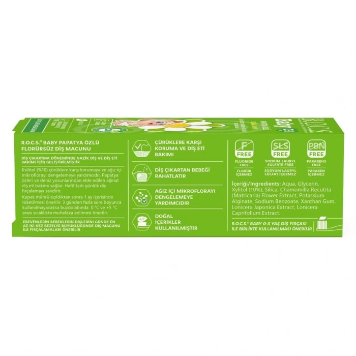BFS   R.O.C.S.Baby Diş Macunu 0-3 Yaş 35 ml Papatya