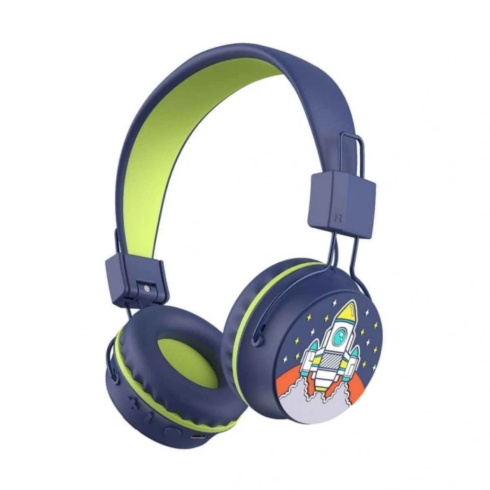 BFS Roket Desenli Bluetooth Kulak Üstü Kablosuz Kulaklık