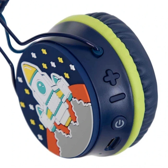 BFS Roket Desenli Bluetooth Kulak Üstü Kablosuz Kulaklık