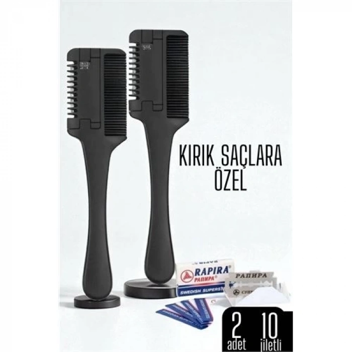 BFS  Saç İnceltme ve Şekillendirme Tarağı Çift Fonksiyonlu Saç Kırığı İçin Saç İncelten Jiletli Tarak