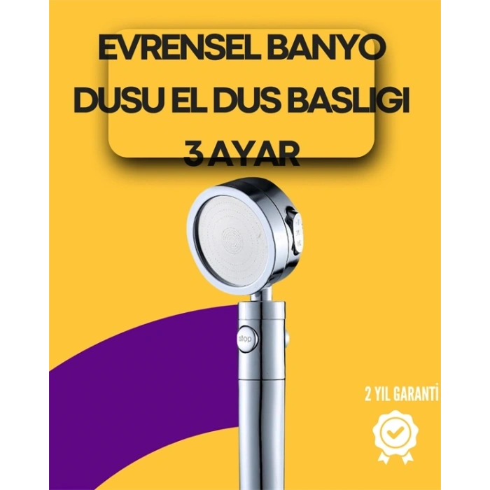 BFS Sağlam Metal Hortum Bağlantılı, 360° Hareketli Duş Başlığı