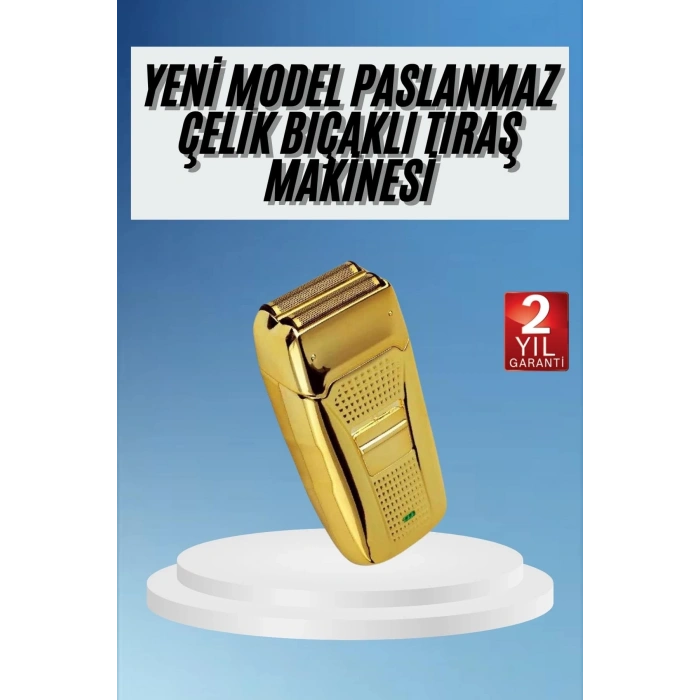 BFS Sakal Kesme Tıraş Makinesi Paslanmaz Çelik Gold Şarjlı