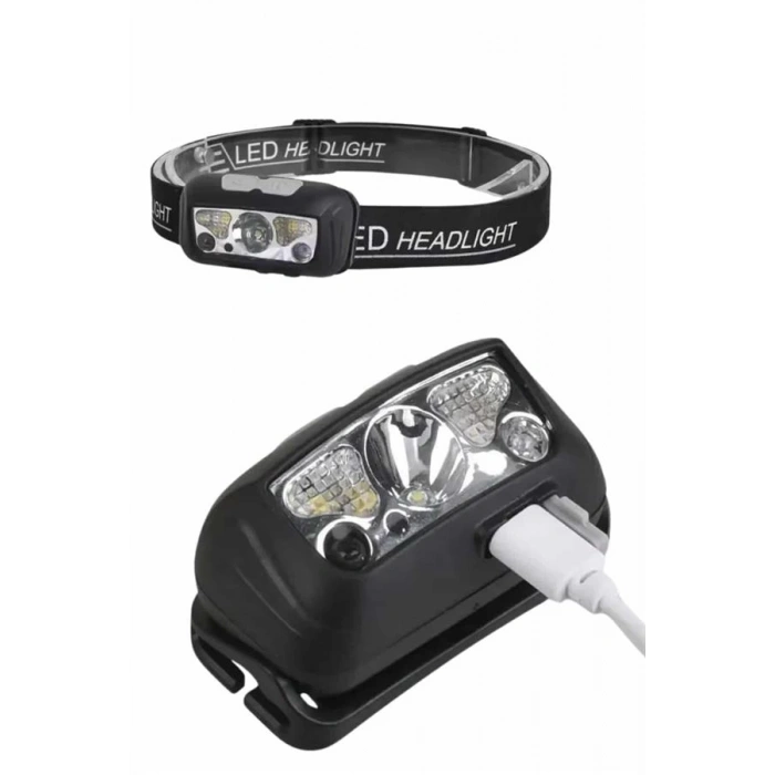 BFS Sensörlü Şarjlı Type-c Şarj Işıklı Kafa Lambası Kamp Lambası