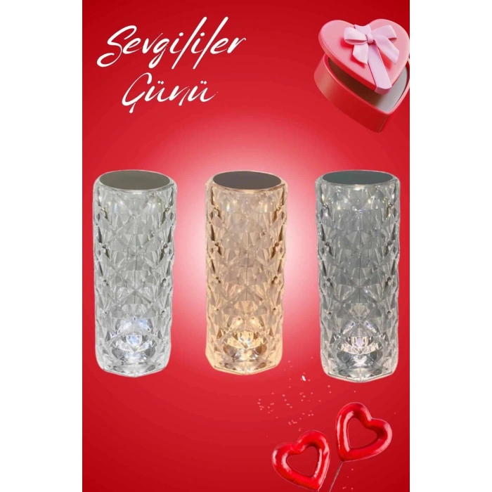 BFS Sevgililer Günü İçin Hediye Kristal Lamba Sevgiliye Hediye USB Şarjlı Gece Lambası