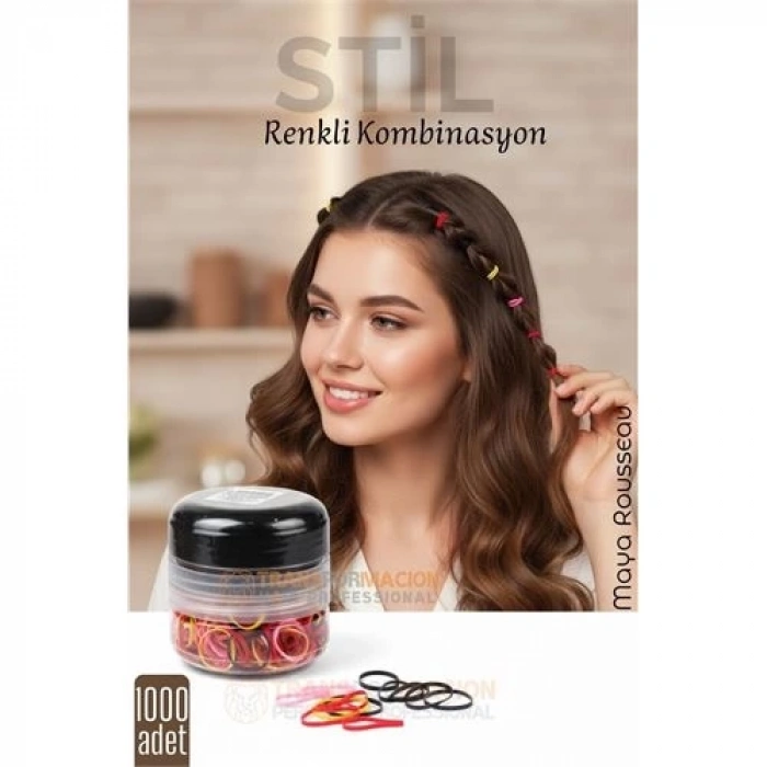 BFS Silikon Saç Tokası Saç Lastiği Mini Elastik Toka 1000 ADET 2 RENK