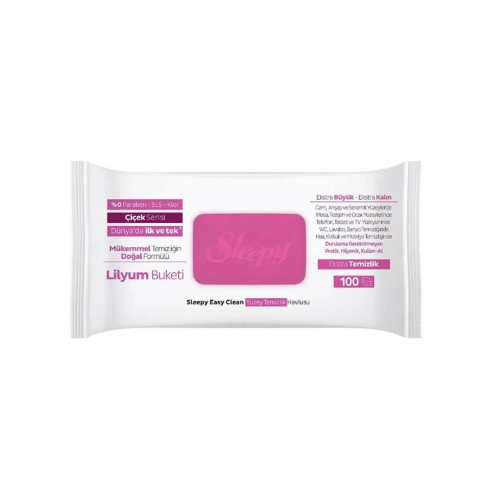 BFS   Sleepy Yüzey Temizlik Havlusu 100 Adet Lilyum Pembe