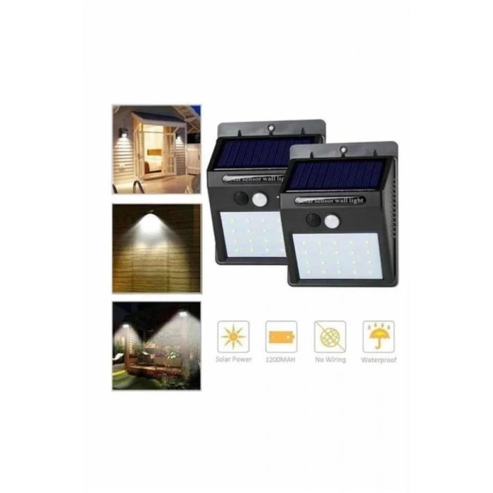 BFS Solar Sensörlü Duvar Lambası Bahçe Lamba 20 Led Işık